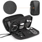 PU Leather Cable Organizer Double Layer Travel Pouch