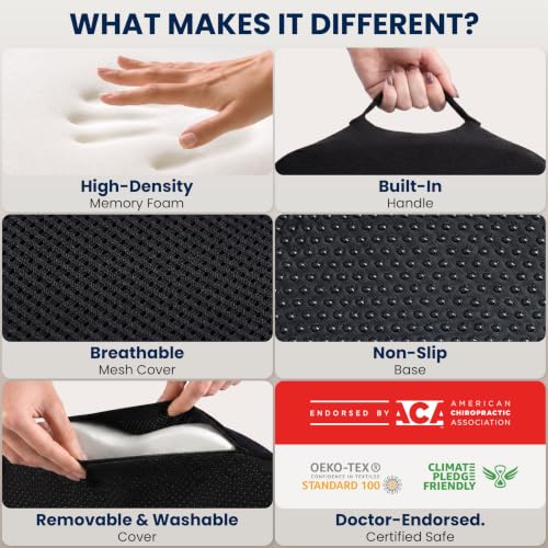 Seat Cushion Memory Foam & Cooling Gel