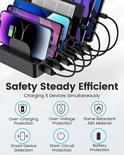 50W 6 Ports Multi Charger Station