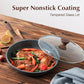 11inch Nonstick Frying Pan Chef's Pan with Glass Lid