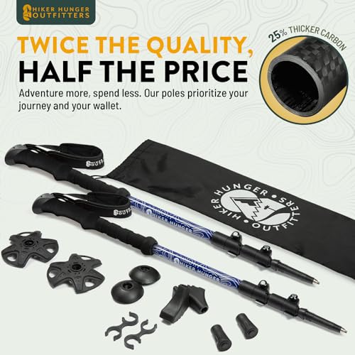 100% Carbon Fiber Trekking Poles by USA Brand