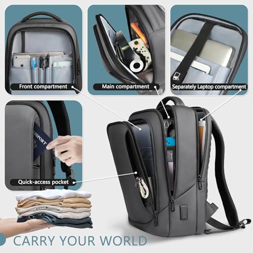 Laptop Backpack for Men for 17.3 Inch Computer Bag with USB A&C Charger