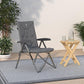 Padded Camping Chair 4 Positon Adjustable Recliner Grey