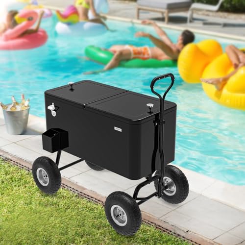80 Quart Wagon Rolling Cooler Ice Chest