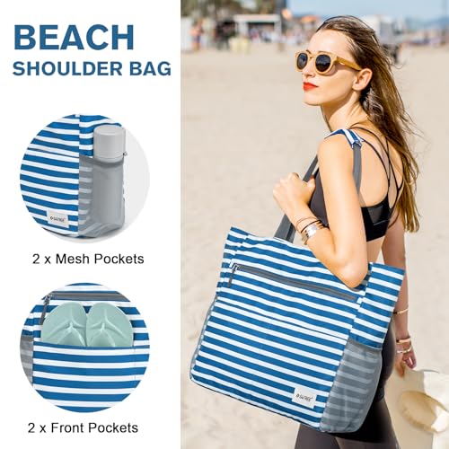 Beach Bag Waterproof Sandproof Large Capacity Foldable for Women