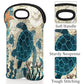 Vintage Sea Turtle 2 Bottle Wine Carrier Tote Bag Insulated Wine Bottles Neoprene Bag with Secure Carry Handle Portable Wine Cooler Bag for Travel Picnic Beach (2 Count)