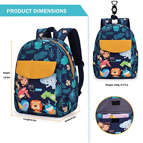 Cute Zoo Little 2d Backpack Kid Backpacks for Girls and Boys Toddler Backpack Waterproof Preschool Safety Harness Leash