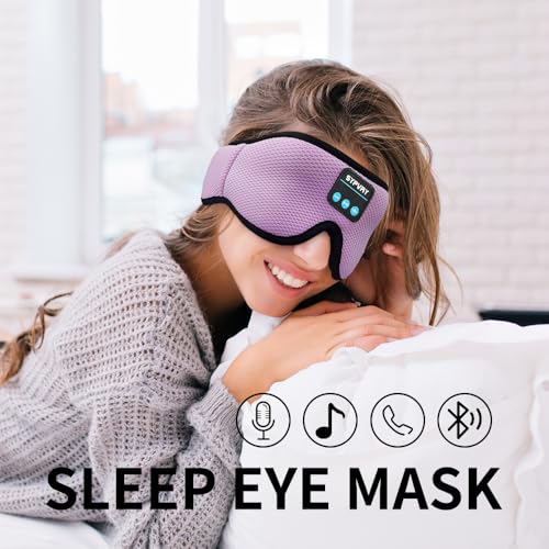 Sleep Mask Bluetooth Headphones Soft Wireless Headband Eye Mask Blackout with Microphone