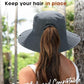 Sun Hats for Women Ponytail Wide Brim Summer Packable Cowboy Hat