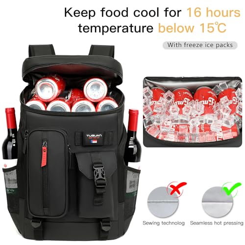 36 Cans Backpack Cooler Insulated Leakproof PU Soft Large Cooler Bag