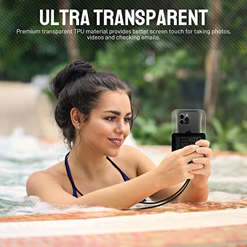 Universal Waterproof Phone Pouch [Double Space] IPX8 Dry Bag with Lanyard for iPhone 16 15 14 13 12 Pro Max XS XR X Galaxy S25 S24 S23 Ultra