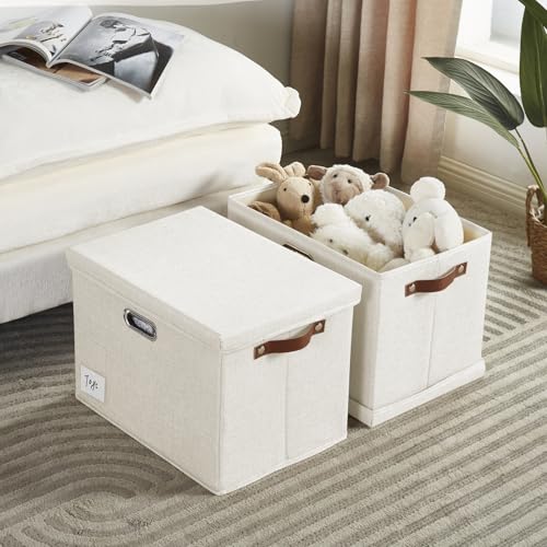 17" Large Fabric Storage Box with Lids (3 Count)