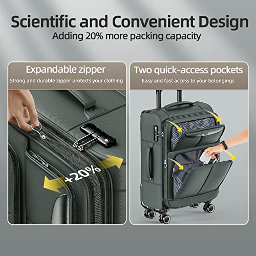 Luggage Sets 3 Piece Softside Expandable Durable Suitcase Sets (3 Count)