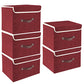 Foldable Storage Boxes with Lids 5 Pack Fabric Storage Bins with Lids (5 Count)