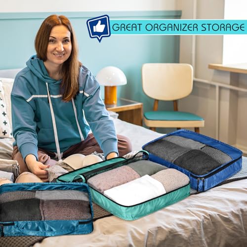 5 Pcs Packing Cubes for Suitcase Large Travel Cubes Carry on Luggage Organizer Bags for Clothes Accessories (5 Count)