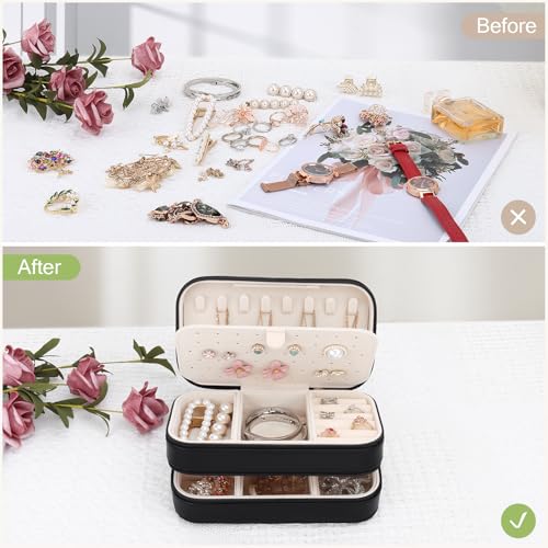 Small Travel Jewelry Box with Double Zipper