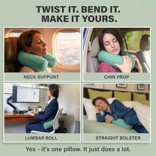 Twist Memory Foam Travel Pillow for Airplanes