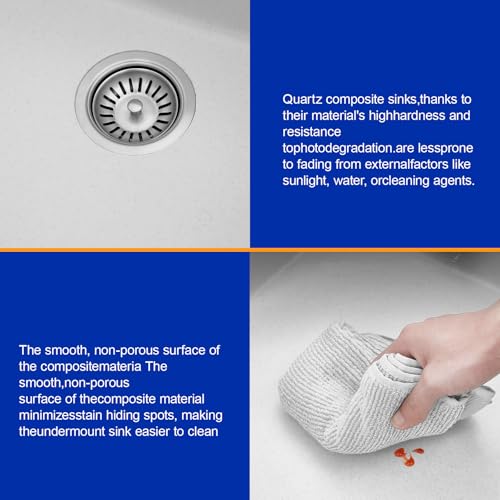 33 Inch Double Bowl Undermount Kitchen Sink White Deep Double Basin Prep Sink 50