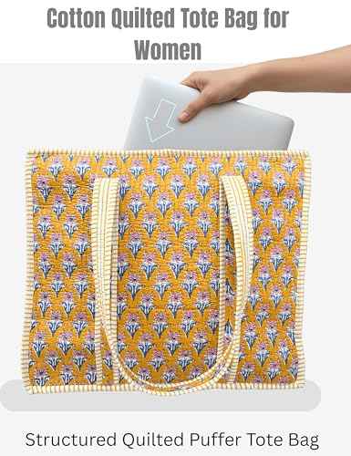 100% Cotton Quilted Tote Bag For Women