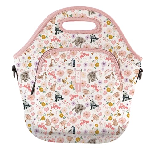 LunchTote Zippered Bag Insulated Neoprene Caddy (Wild About Mom / X-Large 6.5 Quart Lunch Tote)