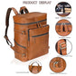 Leather Tan Backpack For Men Genuine Laptop Rucksack For Men Women Genuine Leather Vintage Large Capacity Business Retro Travel Camping Daypack