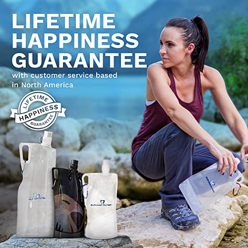 1L Clear Collapsible Water Bottles (2 Count)
