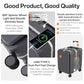 Carry On Luggage with Cup Phone Holder and Charger Hard Shell Suitcases with Spinner Wheels
