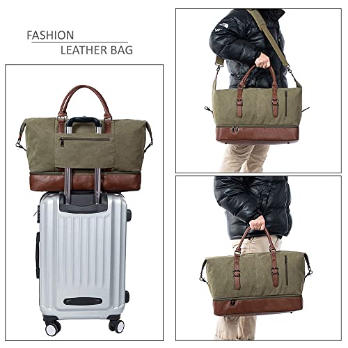 Leather Travel Bag with Shoe Pouch