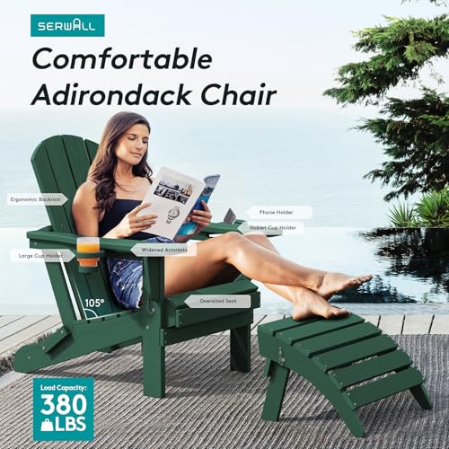 Outdoor Adirondack Chair Set of 6 with Cup Holders (6 Count)