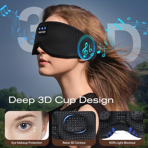 Sleep Mask with Bluetooth Headphones