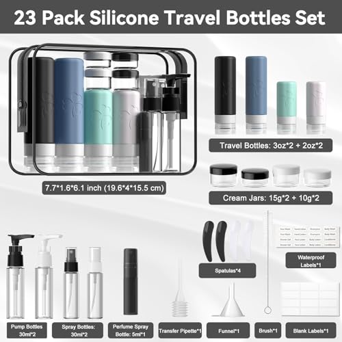 23 Pack Travel Bottles for Toiletries (23 Count)