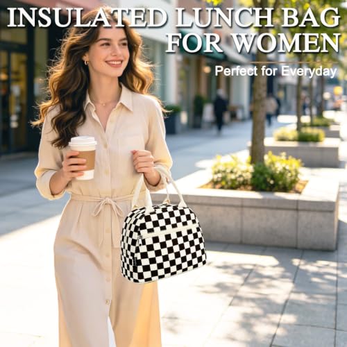 Lunch Bag for Women Insulated Lunch Box Corduroy Lunch Tote Cooler for Travel Work Picnic