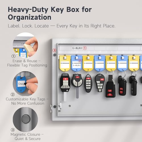 16 Key Lock Box Smart Key Organier Cabinet with Keypad & App for Office
