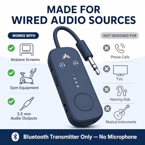 Relay Airplane Bluetooth Adapter for 2 AirPods or Headphones