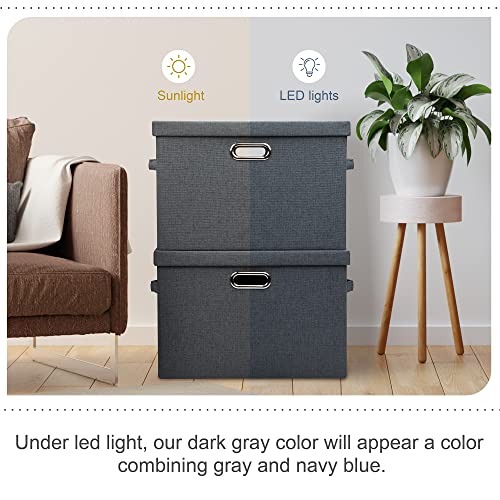 Large 17" 36 Quart Collapsible Stackable Storage Bins with Lids (3 Count)