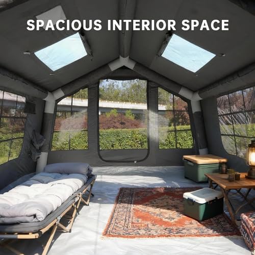 Large Luxury Inflatable Canvas Tent for Camping with AC Port