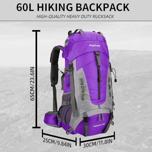 60L Hiking Backpack for Men and Women Lightweight Camping Hiking Backpack with Rain Cover Large Waterproof Travel Backpack Backpacking Pack