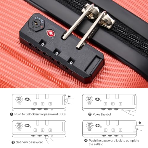 Luggage Sets 3 piece Carry On Luggage with Wheels PC Hard Shell Suitcases Lightweight Checked Tsa Luggage Extra Large Travel Suitcase Woman Men 20 (3 Count)