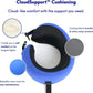 C CUSHION LAB Travel Pillow, Award-Winning Patented Ergonomic Design for Chin & Neck Support Memory Foam Neck Pillow, Compact Airplane Pillow for Traveling, Flight, Car (Cobalt Blue, Medium)