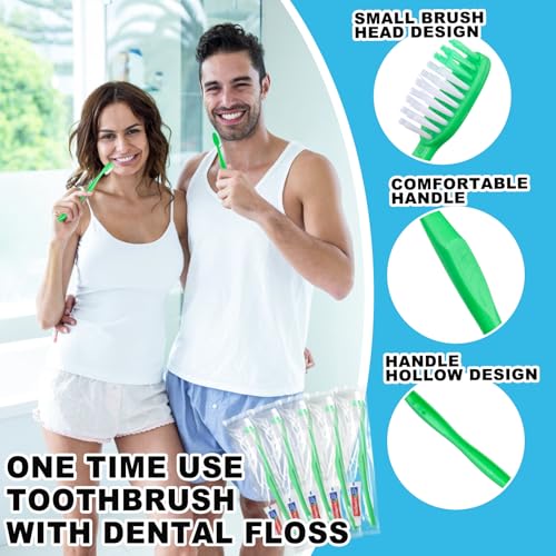 Disposable Toothbrushes with Toothpaste and Floss (10 Count)
