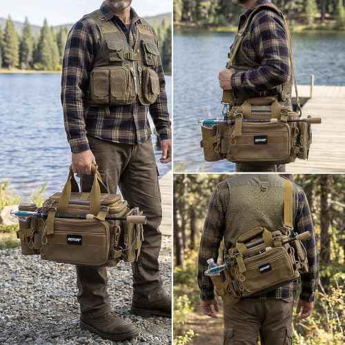 Fishing Tackle Bag with 4 3600 Tackle Boxes