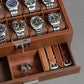 10 Slot Watch Box in Leather with Valet Drawer