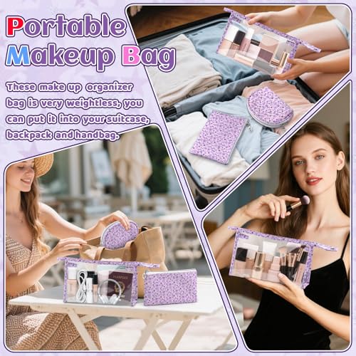 3 Pieces Purple Makeup Bags (3 Count)