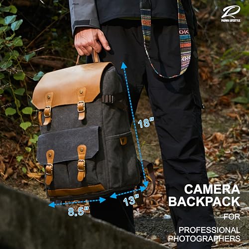 Black Gray Professional Camera Backpack