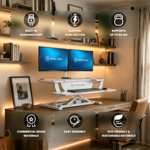 PowerPro 40 Inch Electric Standing Desk Converter
