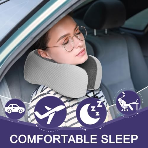 Neck Pillow for Travel with Travel Pouch