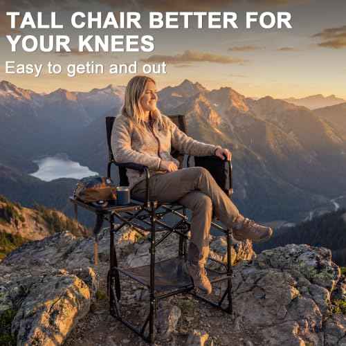2 Pack Extra Tall Folding Camping Chair (2 Count)