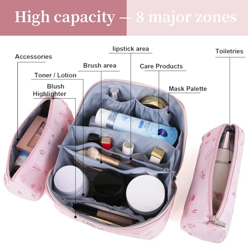 Travel Makeup Bag Cosmetic Bags for Women (3 Count)