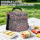 Double Layer Cooler Insulated Lunch Bag Adult Lunch Box Large Tote Bag for Men (Floral)