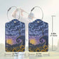 2 Pack Luggage Tags for suitcases Halloween Horror Sunflower TSA Approved Label Luggage Tag Baggage Tag Leather Stainless Steel Loop Label Tag for Men Women Travel Bag Suitcase (2 Count)